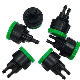 水龙头适配器 2 路分流器 农用滴灌软管连接器 花园浇水灌溉配件 植物花坛