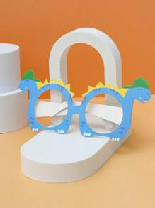 12 stuks cartoon dinosaurus feest papieren glazen decoraties, dinosaurus thema foto rekwisieten volwassen vakantie feestdecoratie, Happy Birthday decoratieve maskers voor mannen en vrouwen