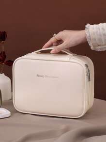1 pieza Bolsa de maquillaje dividida en múltiples capas desmontable, estuche de cosméticos impermeable de PU de gran capacidad y portátil, bolsa desmontable para brochas de maquillaje, organizador de viaje para lápices labiales y productos para el cuidado de la piel, organizador de artículos de tocador de viaje, accesorios con cremallera, bolsas de uñas, bolsa de maquillaje, almacenamiento, organizador de maquillaje, bolsas de maquillaje, bolsa de tocador, organizador de escritorio, bolsa de maquillaje, bolsas de maquillaje, bolsa de maquillaje pequeña, regalos de Navidad, bolsa, regalos, bolsa pequeña/bolso pequeño, organizador de maquillaje, mini bolsa, bolsa de gran capacidad, regalos de Navidad, ideas de regalo para mujeres - Multicolor - Ver 5