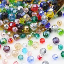 60/90/150/300/600 pièces Perles rondes en cristal de verre mixte AB pour la création de bijoux, l'artisanat manuel, la conception de bracelets, de colliers, fournitures d'artisanat