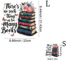 1/2/3pcs Cartoon Book & Floral Butterfly Iron-On Patch, DIY T-Shirt, Jeans, Backpack Applique - Multicolor - View 3