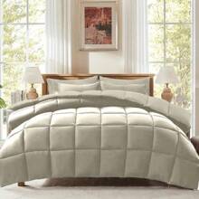 WQP 3 PCS Comforter Set(Only 2pcs For Twin Size)-Square Lattice Down Alternative Comforter Sets, Twin/Full/Queen/King Size Bed In A Bag, Soft Microfiber Lightweight Bedding Set For All Seasons