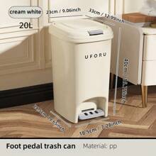 Grote prullenbak voor in de keuken met deksel, bedienbaar met voetpedaal, waterdicht voor badkamer/toilet, hoogwaardig design