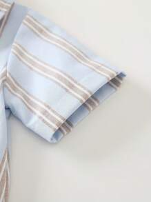 Striped Gentleman Style Baby Boy Bodysuit, Summer