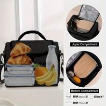 Portable Insulated Lunch Bag, Thickened Aluminum Foil Lunch Bag, Large Capacity Handheld Picnic Bag, Heat And Cold Insulation Ice Bag, Oxford Cloth Insulation Bag, Thickened PEVA Ice Bag, Suitable For Adult Office Lunch Bag