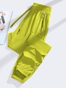 1 件女式轻薄透气冰丝抽绳休闲裤，适合户外、运动、徒步穿着，夏季