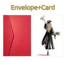 1PC Graduation Greeting Card | Universal Graduation Celebration | For Students, Friends, Daughter, Son, Schoolmates | Elegant | 4 Color Envelopes Are Available - Multicolor - View 8