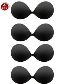 Large Cup Size Women Plus Size Adhesive Strapless Bras, Seamless Lift-Up Sticky Bras For Dresses, Spaghetti Strap Tops, Summer - Multicolor - View 17