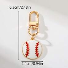 5 件运动主题钥匙扣 - 合金滴油材料 D 形环吊坠、足球、篮球、棒球、橄榄球和排球饰品 - 非常适合包、背包、行李箱、汽车配件、体育迷和纪念品礼物 - 多色 - 查看 7