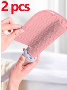 Almohadilla de silicona portátil resistente al calor, almohadilla aislante para plancha y rizador, almohadilla antideslizante y resistente al calor, herramienta de peinado para viajar, estuche de viaje para herramientas para el cabello: almohadilla resistente al calor, almohadilla para plancha y funda para rizador