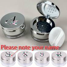 Customized Name High-Quality Cylindrical Makeup Puff Box Equipped With Mirror Acrylic Powder Puff Case Holder With Cosmetic Puff Great Beauty Tool For All Ages Suitable For Daily Makeup Routines And Travel-Friendly Use Dustproof Design,For Holiday Beach, Bathroom Collection, Bedroom Collection, Large Capacity