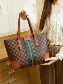 Large Capacity Tote Bag, Versatile Shoulder Handbag For Commute, Fashion Casual Women's Handbag Brand, 2024 New Arrival Leisure Bag