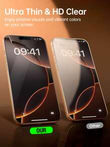 5 stuks Full Coverage High Definition Fullglue 2.5D 9H kosteneffectieve telefoonschermbeschermer met gehard glas, compatibel met iPhone, hecht aan de randen van het telefoonscherm - geen bubbels (zonder vingerafdrukontgrendeling)