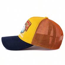 JZML 1pc Men's Letter & Eagle Embroidered Trucker Cap