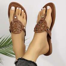 Women's Flat Thong Flip Flops - Breathable Slip-On Slides Summer Sandals