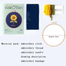 1 Set Hand-Embroidery DIY Craft Kit, Beginner Embroidery Materials Package For Making Small Embroidered Items As Gift For Mother, Friend, Embroidery Decoration For Clothing, Bags, Hats