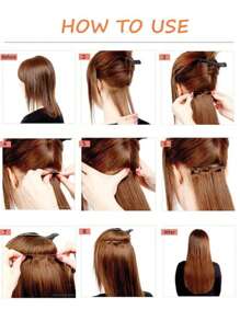 Extensiones de cabello con clip, 16 clips, 22 pulgadas, conjunto de 7 piezas, extensiones de cabello recto y largo con destellos marrón para mujeres, extensiones de cabello sintético y pelucas