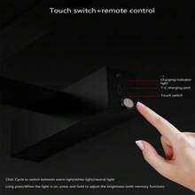 1pc LED Iron Touch Switch Wall Light Battery Powered Rechargeable Type-C 5V 4400mAh Wireless Wall Lamp Modern Black Gold Fixture Inside Remote Control Dimming Sconce For Bedroom Living Room Study Mural Lamp