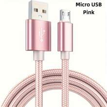重型快速充电 USB C 型数据手机充电器线 2 米 3 米 1 米/安卓 - 玫瑰金 - 查看 6