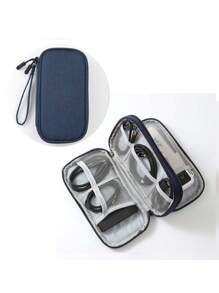 Organizador de cables de viaje FYY, bolsa impermeable de doble capa todo en uno, funda portátil de almacenamiento de accesorios electrónicos para cables, cargadores, teléfonos, audífonos, color negro