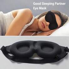 3D Contoured Sleep Mask For Men & Women - Memory Foam Light Blocking Eye Mask & Blindfold - Soft Comfortable Natural Sleeping Eye Shade For Travel, Yoga, Nap, Camping, Bedroom, Office, Spa, Black