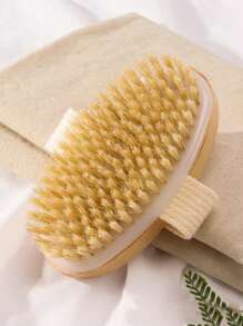 1pc/2pcs Strong Exfoliating Body Brush, Soft-Bristle Anti-Slip Wooden Dry Brush For Body Exfoliation, Suitable For Wet Or Dry Exfoliating, Deep Cleansing (Wooden Color May Vary Slightly)