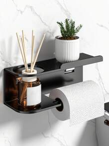 1pc Wall Mounted Paper Towel Holder, Toilet Fragrance Storage Rack, Multifunctional Storage Rack, Paper Roll Holder, Suitable For Kitchen And Bathroom, Bathroom Accessories
