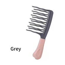 1 Pc Double Row Wavy Curly Hair Comb - Texture Handle, Scalp Massage Comb - Fluffy Comb, Anti-Static Curly Hair Styling Comb, Suitable For Barber Shops, Outdoor Carrying, Indoor Self-Use Curly Hair Comb