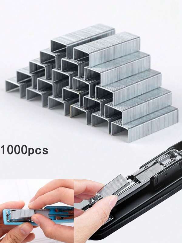 1000/ 2000 قطعة مشابك معدنية مكتبية قياسية متوافقة مع آلة التدبيس