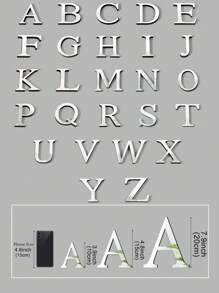 Silver Mirror Alphabet A-Z Wall Stickers - 10/15/20/30cm Tall Letters & Symbols Sold Separately, Dual-Layer Design: Reflective Acrylic Top + 1cm Thick Foam Base With Adhesive, Apply Together For 3D Effect Or Use Only Mirror Layer, Create Custom Words On Walls/Windows, Ideal For Marriage Ceremony Initials, Inspiring Messages In Work Areas, Romantic HOME Displays
