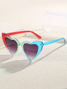 1 pieza Gafas decorativas con forma de corazón y de colores, de estilo europeo y americano para niña
