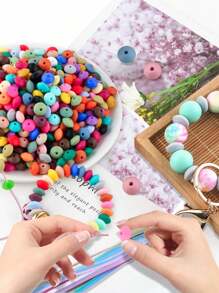 100Pcs Silicone Round Beads 12mm Mix Color Silicone Beads Charm Colorful Loose Spacer Jewelry Beads DIY Craft Beads For Making Necklace Bracelet Lanyard Keychain Accessories