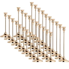 Gold Candlesticks Set Of 3pcs Conical Stand Vintage Metal Bronze Modern High Column Tablecloth Candlestick Decoration Candlestick Long Support For Table Center Decoration Wedding Party Dining