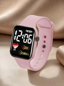 4 Stück/Set mit 2 Stück Cartoon Herz Quadratische Digitaluhr und 2 Stück Rose Legierung Armband, geeignet als Valentinstag Geschenk, Weihnachtsgeschenk, Abschlussgeschenk, Paar Geschenk, Paar Uhr Armband, die beste Wahl für Halloween, Weihnachten, Valentinstag, Muttertag, Feiertagsgeschenk