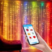 Smart LED Curtain Lights – Color-Changing Curtain Lights With 400 LEDs, Size 9.84x9.84 Feet, Dynamic DIY Fantasy Lighting For Bedroom, Living Room Accent Wall, And Patio, Perfect For Christmas Decorations, App-Controlled