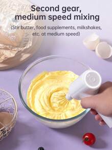 Wireless Rechargeable Hand Mixer - 3-Speed Cordless Whisk For Baking, Whipping Cream And Cooking, Compact Design With Auto Shut Off, Great For Home Bakers