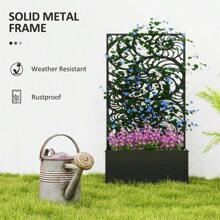 Garden Bed Galvanized Planter Garden Bed With Privacy Pan Metal Construction With Powder Coating Black