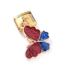 1/5/10pcs Elegant Fashion Gold Zirconia Crystal Heart, Letter, Leaf, Butterfly Pendant Modules - Ideal For DIY Bracelets, Rings, Gift