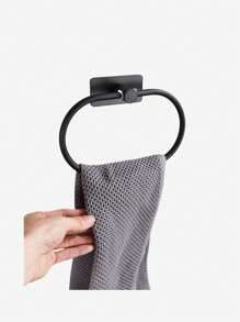 1pc Bathroom Towel Ring Holder, Hanging Towel Rack Organizer, Wall-Mounted Toilet Paper Roll Dispenser