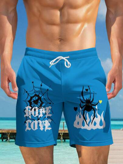 Herren Hawaii-Stil 3D Muster Lässig Strand Shorts - Schnell trocknend, Tunnelzug Bund, perfekt für Sommerausflüge