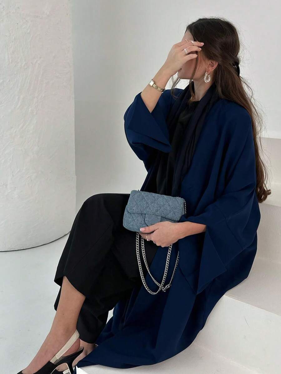 1 bucată halat simplu pentru femei, halat islamic elegant Abaya, potrivit pentru ținuta zilnică și de festival