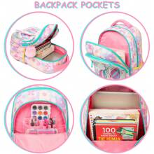 Juego de 3 mochilas con diseño de animales lindos para niñas, mochila escolar para primaria con bolso de almuerzo y estuche de lápices, el mejor regalo para niñas para viajes y actividades al aire libre