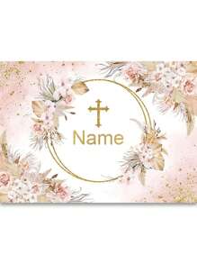 1pc Customizable Baptism Flower Wreath With Greenery, New Design Photo Studio Photography Backdrop Material Mother's Day Graduation,Multi-Functional,Adjustable, Ornamental,Reusable,Exquisite,Adorable,High-Quality,Modern,Colorful,Cute,Comfortable,Stylish,Custom,Personalized,Unique,Ideal Gifts For Him,Ideal Gifts For Her,Home Refresh,Customized Banners & Pennants