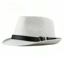 Sombrero de paja de verano para hombre, sombrero de moda coreana, visera para el sol para mujer, sombrero de Jazz Retro británico para caballero J1RL - Blanco - Ver 7