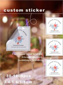 30-1000 Personalized Custom Sticker Labels For Business Logo - Custom Stickers For Birthday Wedding Gift Tags Gifts Graduation