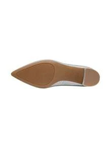 Women's Chunky Low Block Heels Pumps Closed Pointed Toe Slip-On Comfortable Work Dress Elegant Shoes - 銀色 - 查看 8