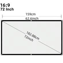 16:9 High Definition Projection Screen, 60-150 Inch - Made Of Polyester Fabric, Thickened Design, Easy Installation, Wrinkle-Resistant, 165° Viewing Angle - Foldable Design Without Creases. Suitable For Indoor And Outdoor Use. - Multicolor - View 17