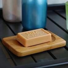 1pc Patterned Wooden Soap Dish. Bathroom Soap Storage Rack, Minimalist Wood Bamboo Soap Holder For Home. Suitable For Valentine's Day, Wedding, Birthday Gifts