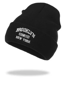 1 pieza Gorra sin visera cómoda y casual para hombres con bordado del nombre de la ciudad