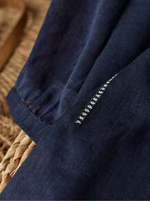 女式复古刺绣宽松波西米亚风衬衫，春夏休闲上衣